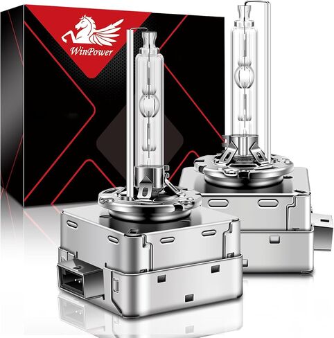 لمبة المصباح الأمامي WinPower D1S Xenon HID، 6000K أبيض بارد 35 وات قاعدة دعامات معدنية عالية ومنخفضة الشعاع، حزمة من 2 in Saudi Arabia