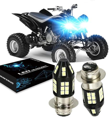 SHENKENUO P15D H6M LED لمبة استبدال الهالوجين للدراجات النارية 1500LM 8000K الجليد الأزرق لياماها ATVS YFM350 400 450 660 700 رابتور in Kuwait