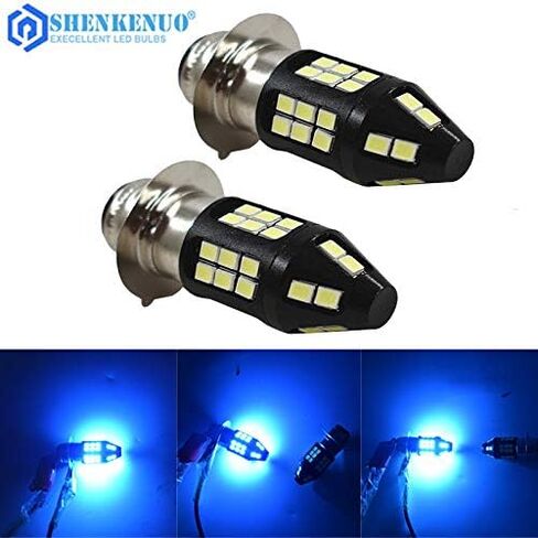 SHENKENUO P15D H6M LED لمبة استبدال الهالوجين للدراجات النارية 1500LM 8000K الجليد الأزرق لياماها ATVS YFM350 400 450 660 700 رابتور in Kuwait
