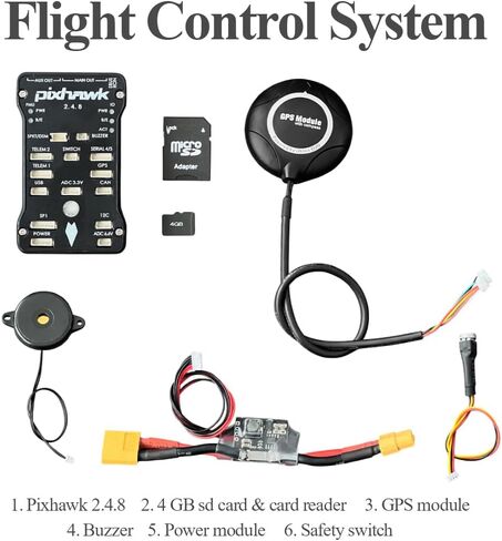 HAWK’S WORK F450 طقم الطائرة بدون طيار للبناء، الإطار + Pixhawk + GPS + وحدة الطاقة + ESC + محرك بدون فرش + دعامة + بطارية + جهاز إرسال واستقبال RC + ملحق + كتاب وفيديو النقابة (المجموعة أ) in Kuwait