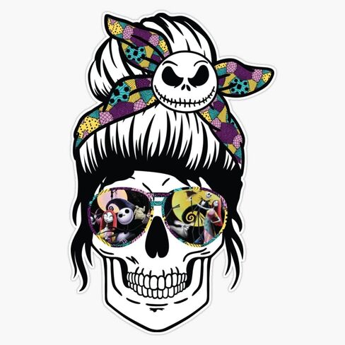 جاك skellington فوضوي كعكة الهيكل العظمي ملصق ملصقات للسيارة متعددة الأشكال ملصق حائط من الفينيل‏ 5" in Kuwait