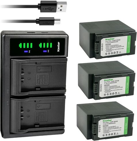 Kastar CGA-D54 LTD2 USB Battery Charger Replacement for Panasonic AG-DVX100, AG-DVX100B AG-DVX100BE AG-DVX100BP, AG-DVX100E, AG-DVX102 AG-DVX102A AG-DVX102B, AG-HPX170, AG-HPX171 Camera in Saudi Arabia