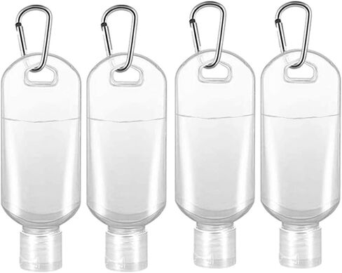 Hand Sanitiser Bottle with Clip x4 50ml Refillable Hand Sanitizer Bottles with Flip Top Lid & Hook Carabiner in Saudi Arabia