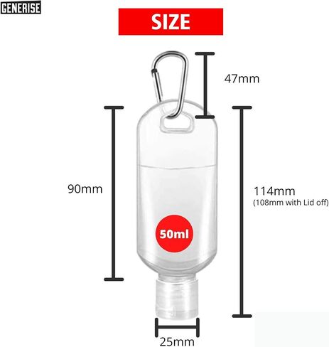 Hand Sanitiser Bottle with Clip x4 50ml Refillable Hand Sanitizer Bottles with Flip Top Lid & Hook Carabiner in Saudi Arabia