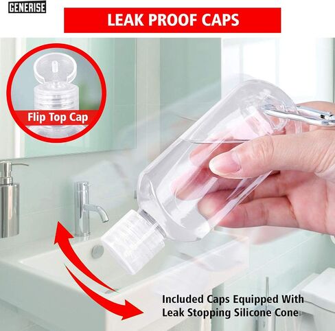 Hand Sanitiser Bottle with Clip x4 50ml Refillable Hand Sanitizer Bottles with Flip Top Lid & Hook Carabiner in Saudi Arabia