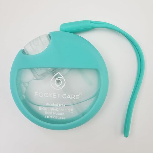 POCKET CARE |Peppermint Scented Hand Sanitizer Spray with strap 25 ml / 8.45 FL OZ- Spray for Hands | Organic Moisturizing Spray | Travel Size - Travel Accessories | 100% natural in Kuwait