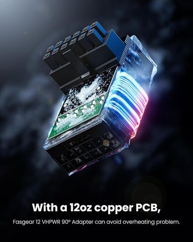 Fasgear 12VHPWR Adapter 90 Degree 1 Pack Right Angle PCI-e 5.0 16pin Power Adapter 600W 12+4pin GPU Male to Female Connector Compatible for GeForce RTX 3090Ti 4070Ti 4080 4090 Graphic Card (Type A) in Saudi Arabia