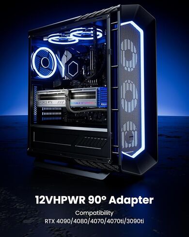 Fasgear 12VHPWR Adapter 90 Degree 1 Pack Right Angle PCI-e 5.0 16pin Power Adapter 600W 12+4pin GPU Male to Female Connector Compatible for GeForce RTX 3090Ti 4070Ti 4080 4090 Graphic Card (Type A) in Saudi Arabia