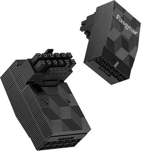 Fasgear 12VHPWR Adapter 90 Degree 1 Pack Right Angle PCI-e 5.0 16pin Power Adapter 600W 12+4pin GPU Male to Female Connector Compatible for GeForce RTX 3090Ti 4070Ti 4080 4090 Graphic Card (Type A) in Saudi Arabia