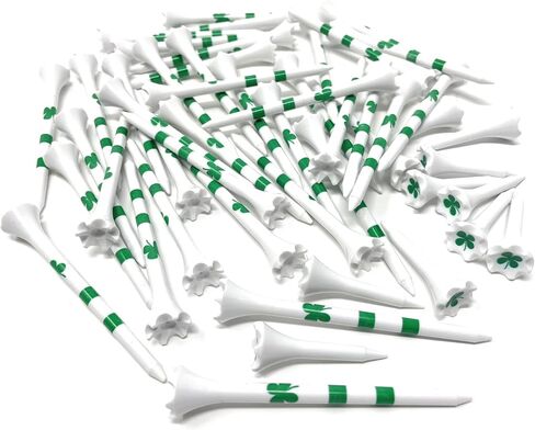 Golf Tees Plastic Combo Length Pack of 50 Includes (40 Count) 3 ¼" Plastic Golf Tees + (10 Count) 1½ Plastic Short Tees for Irons, Hybrids, Par Threes in Saudi Arabia