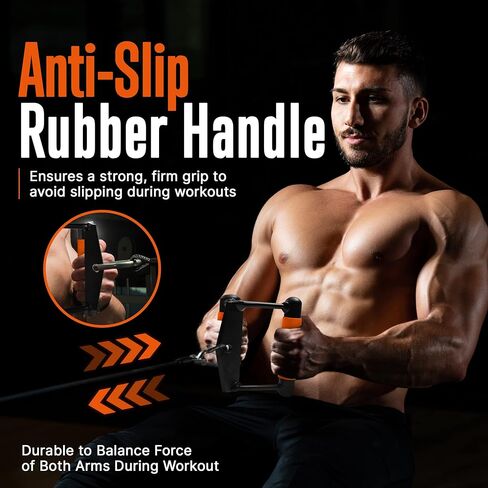 SQUATZ Apollo Board Gym, Triceps Pull Down - Cable Attachment Set Accessories for Home Gym, LAT Pulldown Attachment Weight Fitness, Double Single D Attachment, Pulldown Bar, Triceps Pull Down Rope in Kuwait