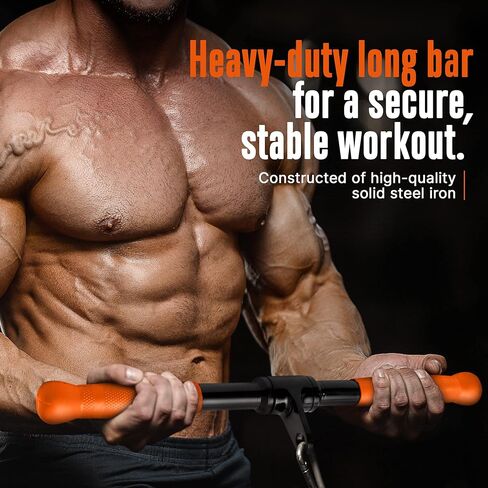 SQUATZ Apollo Board Gym, Triceps Pull Down - Cable Attachment Set Accessories for Home Gym, LAT Pulldown Attachment Weight Fitness, Double Single D Attachment, Pulldown Bar, Triceps Pull Down Rope in Kuwait