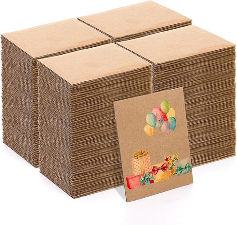 400 قطعة من الورق المقوى المموج من Hacaroa بسمك 2 مم، وسادات حشو من الورق المقوى المسطح مقاس 4.5 × 3.5 بوصة، فواصل من الورق المقوى البني كرافت للبريد والتعبئة والشحن والحرف اليدوية in Kuwait