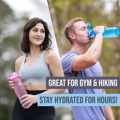 زجاجة مياه رياضية من إمبرافا - حجم كبير 32oz - تدفق سريع، غطاء علوي مقاوم للتسرب مع فتح بنقرة واحدة - بلاستيك غير سام وخالي من مادة BPA وصديق للبيئة in Kuwait
