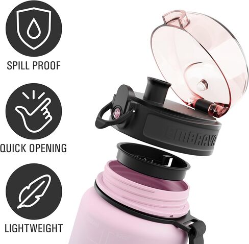 Embrava Best Sports Water Bottle - 32oz Large - Fast Flow, Flip Top Leak Proof Lid w/One Click Open - Non-Toxic BPA Free & Eco-Friendly Plastic in Kuwait