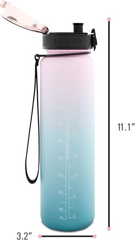 Embrava Best Sports Water Bottle - 32oz Large - Fast Flow, Flip Top Leak Proof Lid w/One Click Open - Non-Toxic BPA Free & Eco-Friendly Plastic in Kuwait