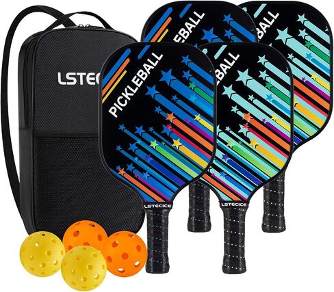Pickleball Paddles, USAPA Standard Pickleball Paddles Set of 2 or 4, Pickleball Set with 4 or 2 Pickleball Racquets, 4 Pickleball Balls, 1 Portable Carry Bag, Pickle Ball Set for Women Men in Saudi Arabia