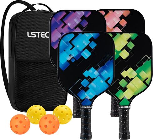 Pickleball Paddles, USAPA Standard Pickleball Paddles Set of 2 or 4, Pickleball Set with 4 or 2 Pickleball Racquets, 4 Pickleball Balls, 1 Portable Carry Bag, Pickle Ball Set for Women Men in Saudi Arabia