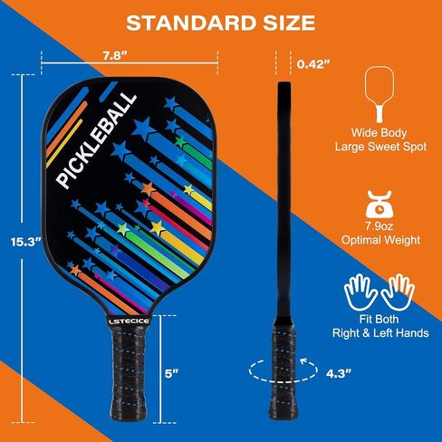 Pickleball Paddles, USAPA Standard Pickleball Paddles Set of 2 or 4, Pickleball Set with 4 or 2 Pickleball Racquets, 4 Pickleball Balls, 1 Portable Carry Bag, Pickle Ball Set for Women Men in Saudi Arabia
