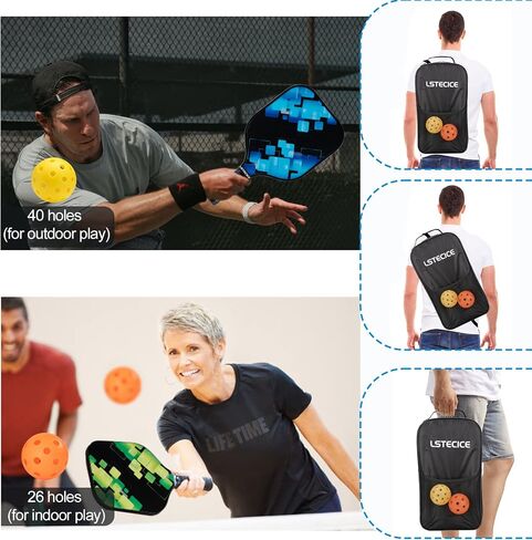 Pickleball Paddles, USAPA Standard Pickleball Paddles Set of 2 or 4, Pickleball Set with 4 or 2 Pickleball Racquets, 4 Pickleball Balls, 1 Portable Carry Bag, Pickle Ball Set for Women Men in Saudi Arabia