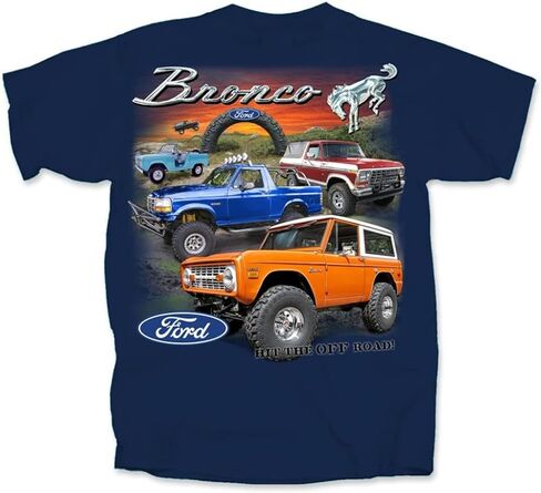 Bronco Cotton Ford T-Shirt Midnight Blue Adult Men's Women's Short Sleeve in Kuwait