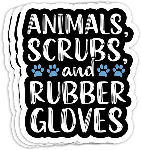 زينة هدايا للنساء من Veterinary Assistant Cute Vet Tech Animal Lover - ملصقات فينيل مقاس 4×3، ملصق للكمبيوتر المحمول، ملصق زجاجة مياه (مجموعة من 3) in Kuwait