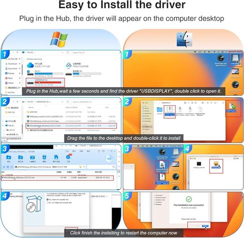 محول USB C HUB مزدوج HDMI لجهاز MacBook Pro Air، محطة إرساء مزدوجة الشاشة، محول USB C متعدد المنافذ Mac Dongle مع 2 HDMI، 3 USB، 100W PD، إيثرنت، وضع ممتد لجهاز MacBook M1 M2 M3/Dell/HP/Lenovo in Kuwait