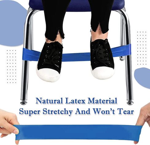 عصابات كرسي للأطفال مع أقدام تململ، 10 حزم عصابات كرسي تململ للأطفال 1.0 مم رشاقته شريط قدم قابل للتمدد، عصابات كرسي مرنة للجلوس في الفصول الدراسية لطلاب المدارس المتوسطة ذوي الاحتياجات الحسية ADHD in Kuwait
