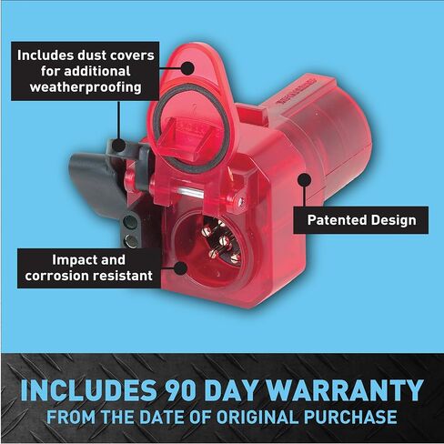 هوبكنز Towing Solutions 47585 7 RV Blade إلى 6 أقطاب مستديرة و4 محول Nite-Glow مسطح in Kuwait