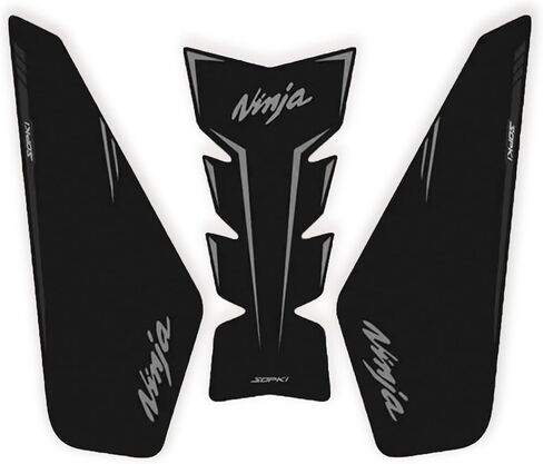 Motorcycle Tank Protector,Compatible Kawasaki Ninja 400 Tank Pad Non-slip Fuel Tank Sticker Kit Rubber Protective Pads (Black) in Saudi Arabia