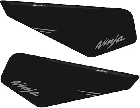 Motorcycle Tank Protector,Compatible Kawasaki Ninja 400 Tank Pad Non-slip Fuel Tank Sticker Kit Rubber Protective Pads (Black) in Saudi Arabia