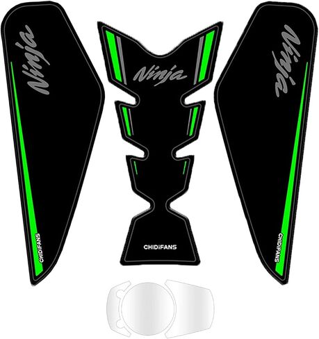 Motorcycle Tank Protector,Compatible Kawasaki Ninja 400 Tank Pad Non-slip Fuel Tank Sticker Kit Rubber Protective Pads (Black) in Saudi Arabia