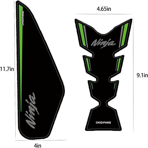 Motorcycle Tank Protector,Compatible Kawasaki Ninja 400 Tank Pad Non-slip Fuel Tank Sticker Kit Rubber Protective Pads (Black) in Saudi Arabia