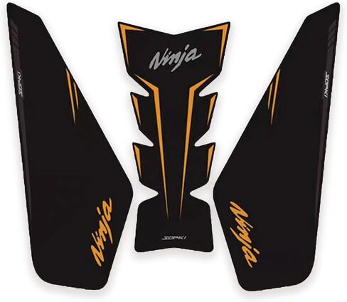 Motorcycle Tank Protector,Compatible Kawasaki Ninja 400 Tank Pad Non-slip Fuel Tank Sticker Kit Rubber Protective Pads (Black) in Saudi Arabia