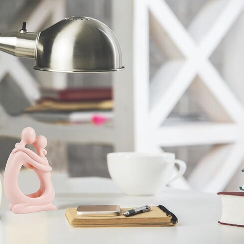 Cute Pen Holder for Desk Women Office Supplies Pencil Organizer Decor Desk Accessories Small School Hug Thinker Statue and Sculptures Resin Home Decor for Work (Gold) in Kuwait