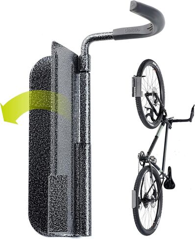 حامل دوار للدراجة على الحائط بواسطة Delta Cycle - يتأرجح حامل دراجة المرآب 90 درجة لمزيد من المساحة الأرضية - شماعة حائط الدراجة مع صينية الإطارات الخلفية - حامل الدراجة العمودي يحمل أي دراجة يصل وزنها إلى 40 رطلاً in Kuwait