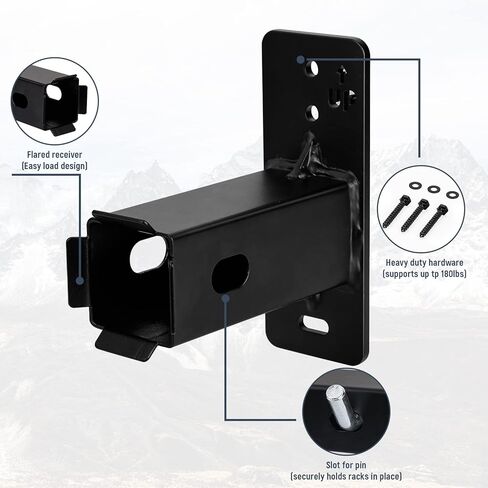 حامل للدراجة مثبت على الحائط مقاس 5 سم لتخزين الدراجة، منظم جراج معلق لحامل البضائع، سهل الحمل، آمن وقوي، جهاز استقبال للتعليق على الحائط باللون الأسود in Kuwait