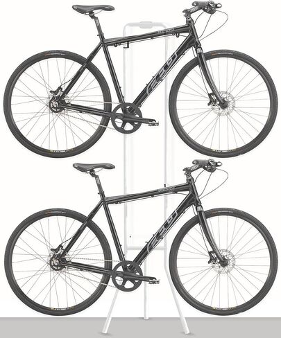 رف تخزين داخلي للدراجة مع 3 أرجل وخطاف ذراع قابل للتعديل للدراجات الجبلية والطرق، حامل أرضي للدراجة قائم بذاته/مثبت على الحائط يتحمل ما يصل إلى 100 رطل، أبيض in Kuwait