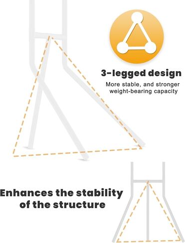 رف تخزين داخلي للدراجة مع 3 أرجل وخطاف ذراع قابل للتعديل للدراجات الجبلية والطرق، حامل أرضي للدراجة قائم بذاته/مثبت على الحائط يتحمل ما يصل إلى 100 رطل، أبيض in Kuwait