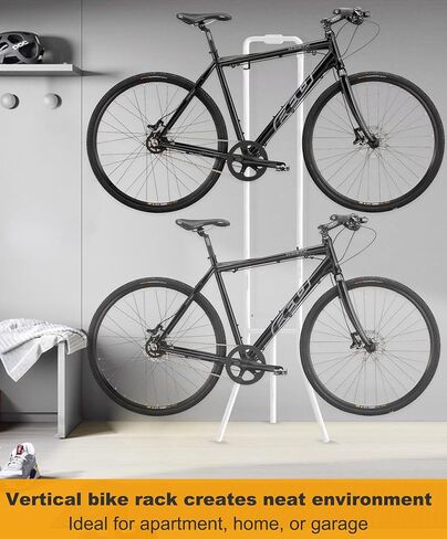 رف تخزين داخلي للدراجة مع 3 أرجل وخطاف ذراع قابل للتعديل للدراجات الجبلية والطرق، حامل أرضي للدراجة قائم بذاته/مثبت على الحائط يتحمل ما يصل إلى 100 رطل، أبيض in Kuwait