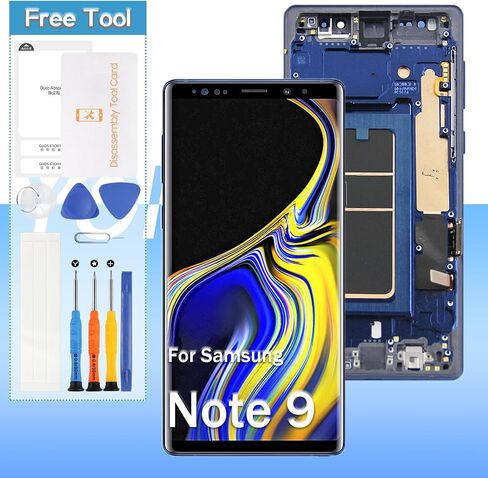 قطعة بديلة للشاشة لهاتف Samsung Galaxy Note 9 SM-N960، SM-N960F، SM-N960U 6.4 بوصة OLED LCD مجموعة رقمية تعمل باللمس مع أدوات (أسود مع إطار) in Kuwait