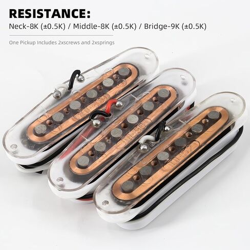 Alnico 5 Strat Pickup Single Coil Pickups Set SSS for Stratocaster Electric Guitar Replacement Part (White) in Kuwait
