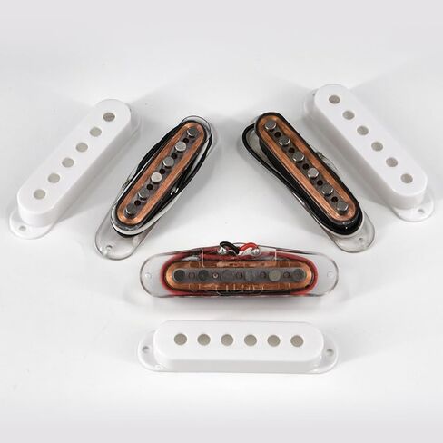 Alnico 5 Strat Pickup Single Coil Pickups Set SSS for Stratocaster Electric Guitar Replacement Part (White) in Kuwait