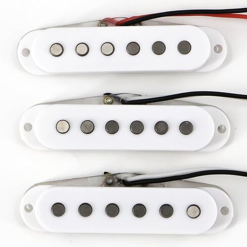 Alnico 5 Strat Pickup Single Coil Pickups Set SSS for Stratocaster Electric Guitar Replacement Part (White) in Kuwait