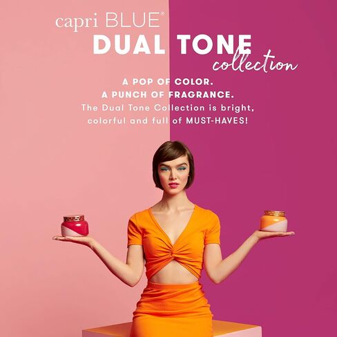 شمعة كابري بلو فولكانو - شمعة برطمان مميزة مزدوجة اللون - شمعة الصويا الفاخرة للعلاج العطري - شمعة معطرة بالحمضيات السكرية (19 أونصة) in Kuwait