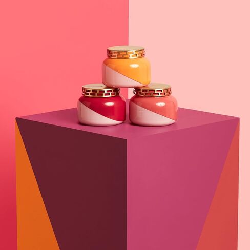 شمعة كابري بلو فولكانو - شمعة برطمان مميزة مزدوجة اللون - شمعة الصويا الفاخرة للعلاج العطري - شمعة معطرة بالحمضيات السكرية (19 أونصة) in Kuwait