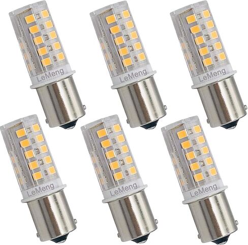 BA15S LED لمبة S8 SC 3W 2700K أبيض دافئ DC حربة قاعدة اتصال واحدة 1156 1141 93 لشاحنة المناظر الطبيعية 12V 24V سيارة RV Camper Marine Boat Trailer Light-6 Pack in Kuwait