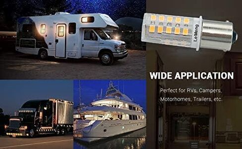 BA15S LED لمبة S8 SC 3W 2700K أبيض دافئ DC حربة قاعدة اتصال واحدة 1156 1141 93 لشاحنة المناظر الطبيعية 12V 24V سيارة RV Camper Marine Boat Trailer Light-6 Pack in Kuwait