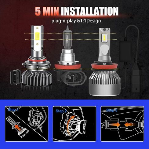 LED Bulbs Combo For 2013-2018 DODGE RAM 1500 2500 3500 Without Projector, 9005 + H11/H9 High/Low Beam + 9145 LED Fog Light Bulbs,6 PCS in Saudi Arabia
