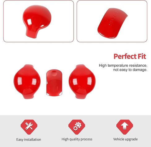 Jimen Compatible with Ford Mustang 2015-2023, 3PCS Gear Shifter Knob Cover Interior Trim Accessories (Carbon Fiber) in Kuwait